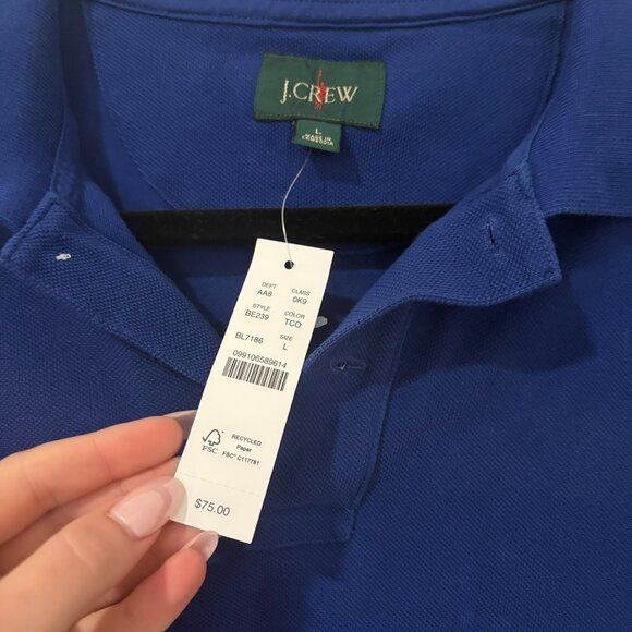 NWT J Crew 100% Cotton Polo Shirt - Picture 2 of 3